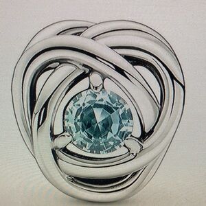 Pandora Silver Brooch with Blue Gemstone